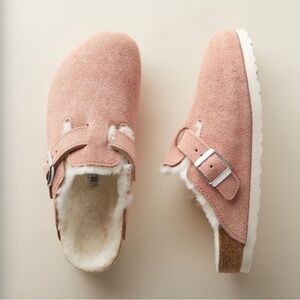 Boston Shearling Suede Mules